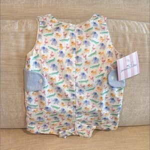 James & Lottie White Jon Jon with Pastel Animal Print - ZOO